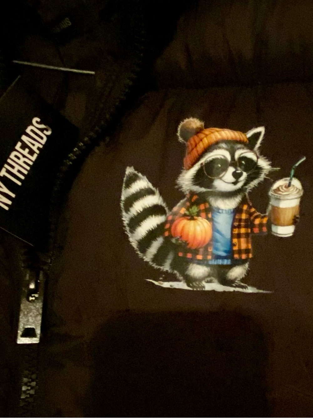 New woman’s Puffer Vest with Raccoon  - Black